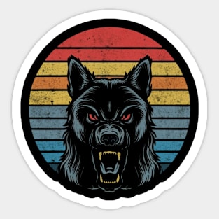 Werewolf Retro Art Design Sticker